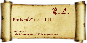 Madarász Lili névjegykártya